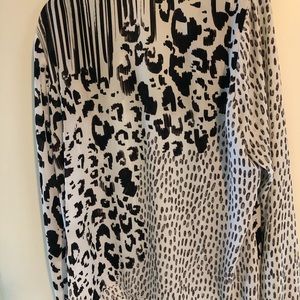 Long sleeve animal print blouse